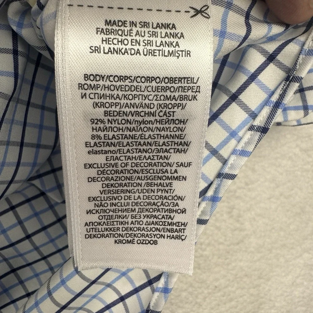 Polo RL Shirt Men 4XL Big Blue Plaid Button Down Performance‎ L/S Preppy